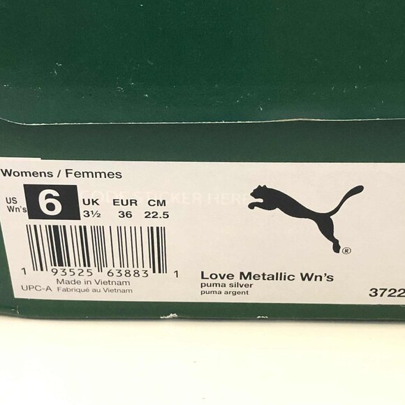PUMA Love Metallic Silver Lace-up Platform Sneakers 6 NWT - Picture 7 of 7